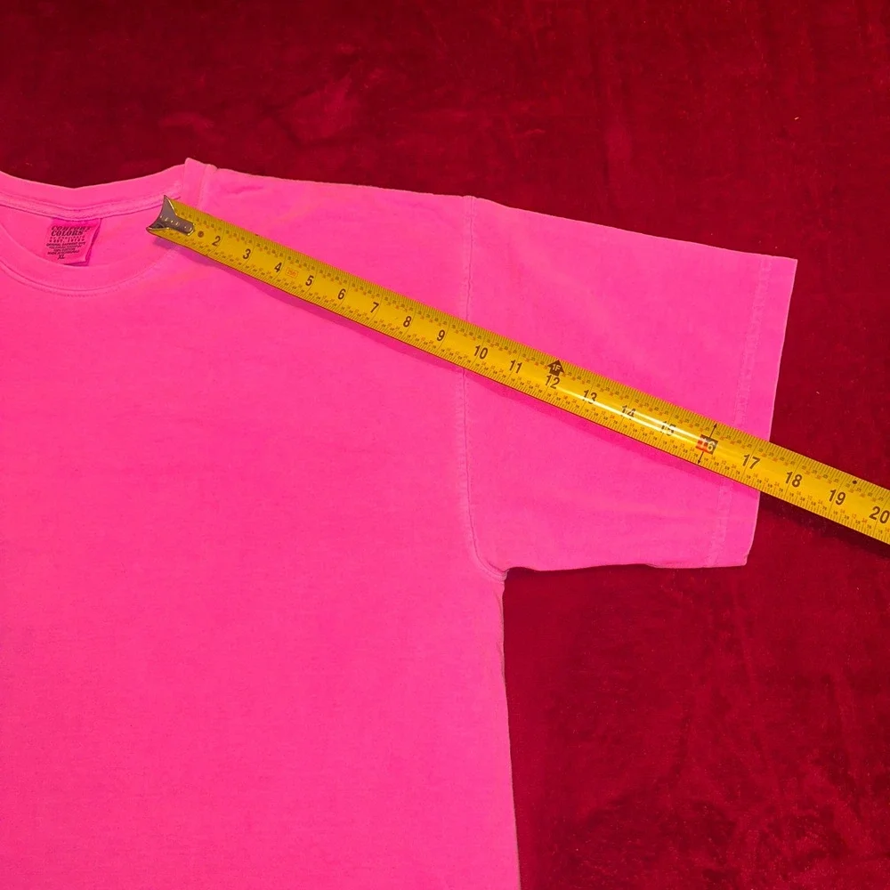 Comfort Colors Neon Pink Blank T-Shirt Mens XL Garment Dye Ringspun Cotton Tee